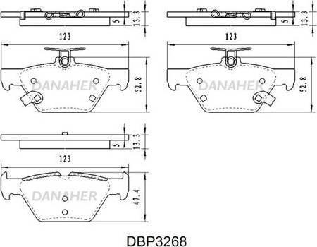 Danaher DBP3268 - Гальмівні колодки, дискові гальма autocars.com.ua