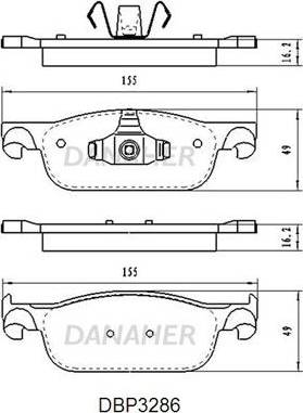 Danaher DBP3286 - Гальмівні колодки, дискові гальма autocars.com.ua