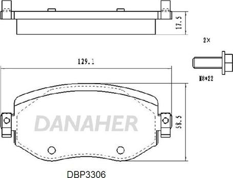 Danaher DBP3306 - Гальмівні колодки, дискові гальма autocars.com.ua