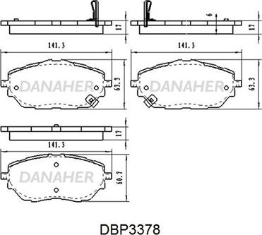 Danaher DBP3378 - Тормозные колодки, дисковые, комплект autodnr.net