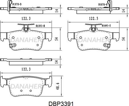 Danaher DBP3391 - Тормозные колодки, дисковые, комплект autodnr.net