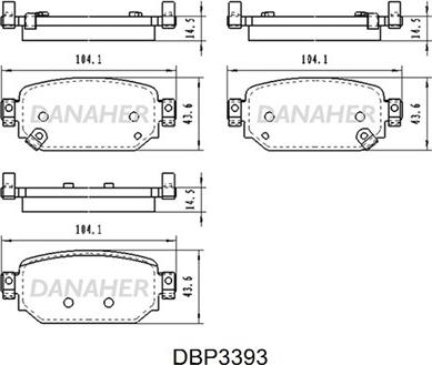 Danaher DBP3393 - Тормозные колодки, дисковые, комплект autodnr.net