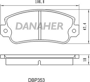 Danaher DBP353 - Гальмівні колодки, дискові гальма autocars.com.ua