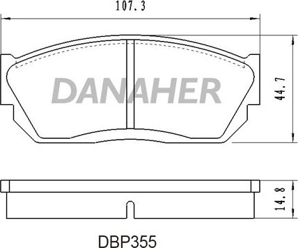 Danaher DBP355 - Тормозные колодки, дисковые, комплект autodnr.net