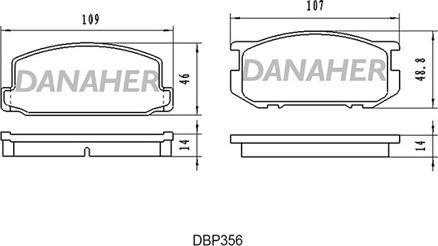 Danaher DBP356 - Гальмівні колодки, дискові гальма autocars.com.ua