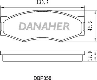 Danaher DBP358 - Гальмівні колодки, дискові гальма autocars.com.ua