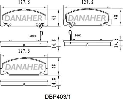 Danaher DBP403/1 - Тормозные колодки, дисковые, комплект autodnr.net