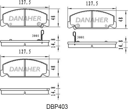 Danaher DBP403 - Гальмівні колодки, дискові гальма autocars.com.ua