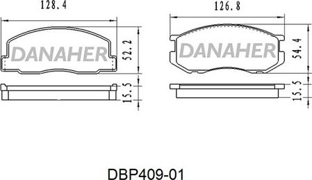 Danaher DBP409-01 - Гальмівні колодки, дискові гальма autocars.com.ua