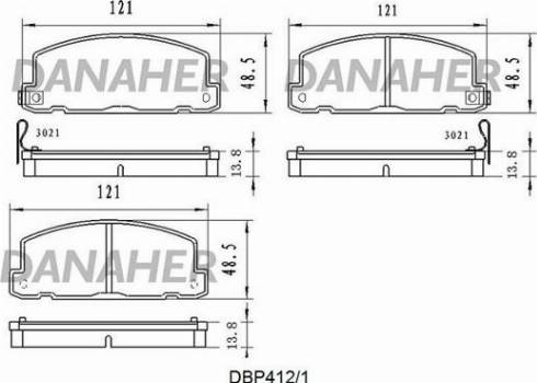 Danaher DBP412/1 - Гальмівні колодки, дискові гальма autocars.com.ua