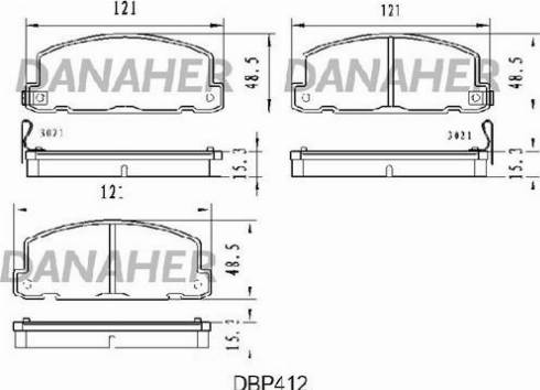 Danaher DBP412 - Гальмівні колодки, дискові гальма autocars.com.ua