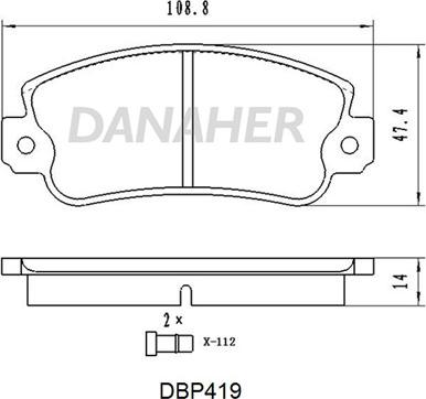 Danaher DBP419 - Гальмівні колодки, дискові гальма autocars.com.ua