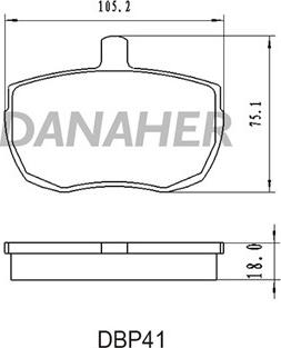 Danaher DBP41 - Гальмівні колодки, дискові гальма autocars.com.ua