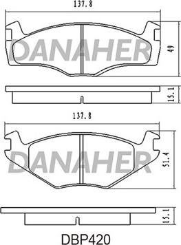 Danaher DBP420 - Гальмівні колодки, дискові гальма autocars.com.ua