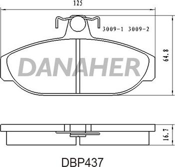 Danaher DBP437 - Гальмівні колодки, дискові гальма autocars.com.ua