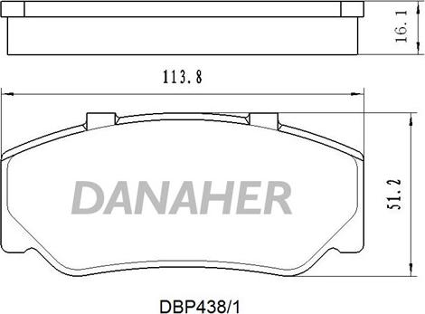 Danaher DBP438/1 - Гальмівні колодки, дискові гальма autocars.com.ua