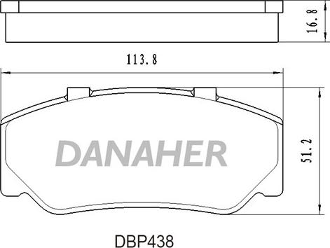 Danaher DBP438 - Гальмівні колодки, дискові гальма autocars.com.ua