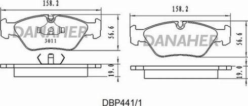 Danaher DBP441/1 - Гальмівні колодки, дискові гальма autocars.com.ua