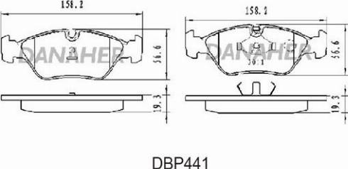 Danaher DBP441 - Гальмівні колодки, дискові гальма autocars.com.ua