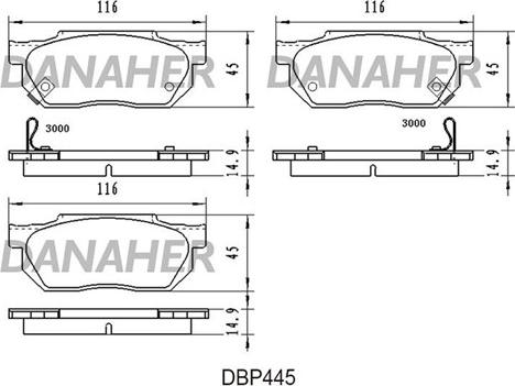 Danaher DBP445 - Гальмівні колодки, дискові гальма autocars.com.ua