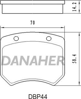 Danaher DBP44 - Гальмівні колодки, дискові гальма autocars.com.ua