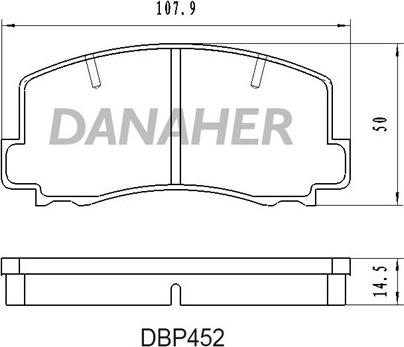 Danaher DBP452 - Гальмівні колодки, дискові гальма autocars.com.ua