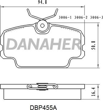 Danaher DBP455A - Гальмівні колодки, дискові гальма autocars.com.ua