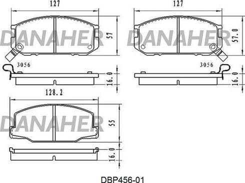 Danaher DBP456-01 - Гальмівні колодки, дискові гальма autocars.com.ua