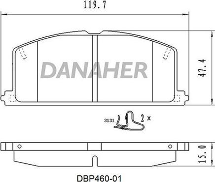 Danaher DBP460-01 - Гальмівні колодки, дискові гальма autocars.com.ua