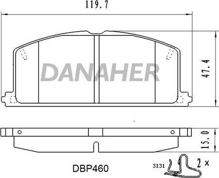 Danaher DBP460 - Гальмівні колодки, дискові гальма autocars.com.ua