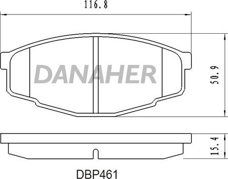 Danaher DBP461 - Гальмівні колодки, дискові гальма autocars.com.ua