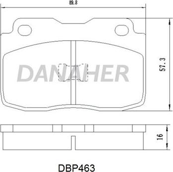 Danaher DBP463 - Гальмівні колодки, дискові гальма autocars.com.ua