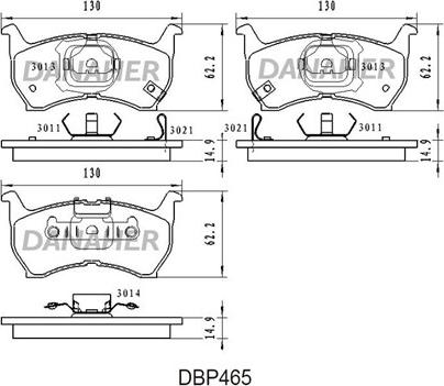 Danaher DBP465 - Гальмівні колодки, дискові гальма autocars.com.ua