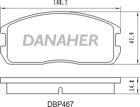 Danaher DBP467 - Тормозные колодки, дисковые, комплект autodnr.net