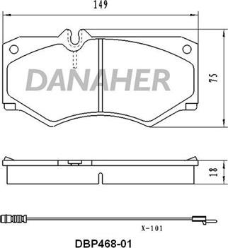 Danaher DBP468-01 - Гальмівні колодки, дискові гальма autocars.com.ua