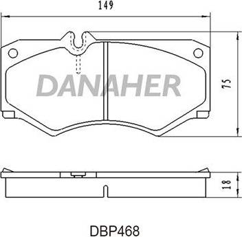 Danaher DBP468 - Гальмівні колодки, дискові гальма autocars.com.ua