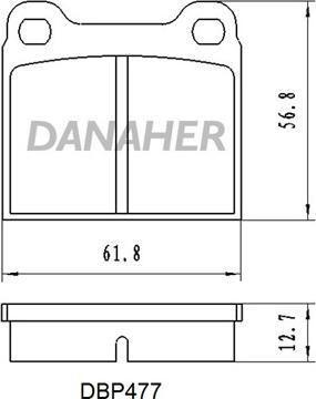 Danaher DBP477 - Гальмівні колодки, дискові гальма autocars.com.ua