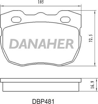 Danaher DBP481 - Гальмівні колодки, дискові гальма autocars.com.ua