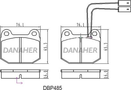 Danaher DBP485 - Гальмівні колодки, дискові гальма autocars.com.ua