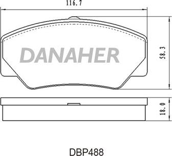 Danaher DBP488 - Гальмівні колодки, дискові гальма autocars.com.ua