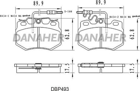 Danaher DBP493 - Гальмівні колодки, дискові гальма autocars.com.ua