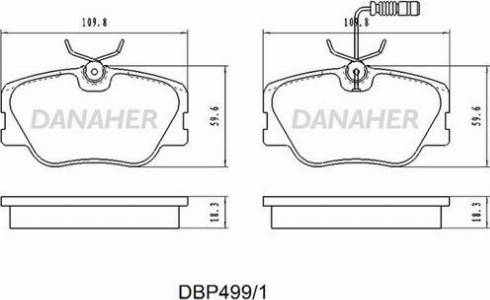 Danaher DBP499/1 - Гальмівні колодки, дискові гальма autocars.com.ua