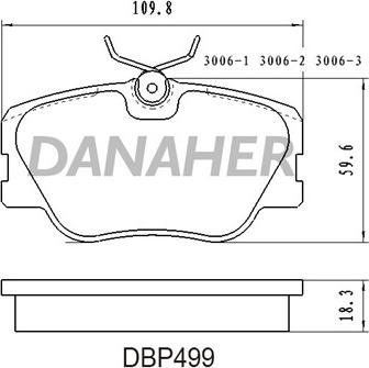 Danaher DBP499 - Гальмівні колодки, дискові гальма autocars.com.ua