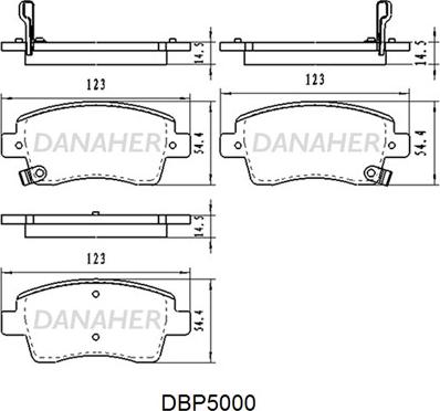 Danaher DBP5000 - Гальмівні колодки, дискові гальма autocars.com.ua