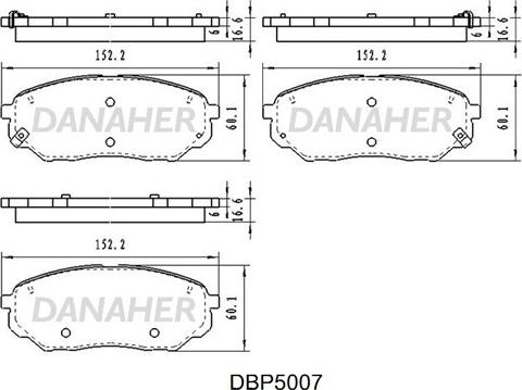 Danaher DBP5007 - Гальмівні колодки, дискові гальма autocars.com.ua