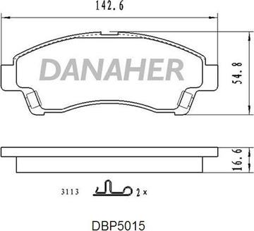 Danaher DBP5015 - Гальмівні колодки, дискові гальма autocars.com.ua