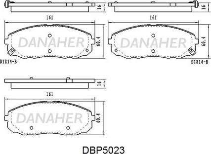 Danaher DBP5023 - Гальмівні колодки, дискові гальма autocars.com.ua
