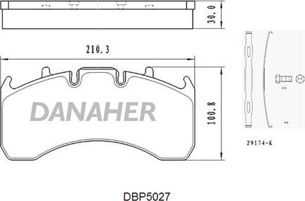 Danaher DBP5027 - Гальмівні колодки, дискові гальма autocars.com.ua