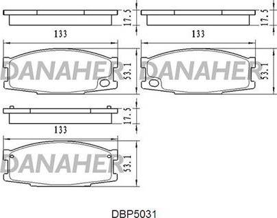 Danaher DBP5031 - Гальмівні колодки, дискові гальма autocars.com.ua