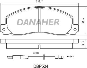 Danaher DBP504 - Гальмівні колодки, дискові гальма autocars.com.ua